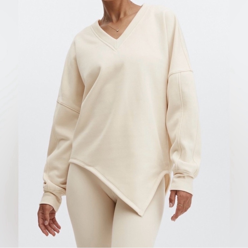 Fabletics V-Neck Women's Sweater in Cream